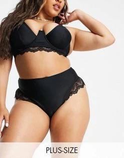 Wolf & Whistle Curve Exclusive Underwire Lace Bikini In Black -Women's Wolf & Whistle Sales 2022 unnamed file 121