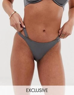 Wolf & Whistle Exclusive Strappy Tanga Bikini Bottom In Charcoal Shimmer For Women Shimmer Charcoal 9 Wolf & Whistle Exclusive Strappy Tanga Bikini Bottom In Charcoal Shimmer For Women Shimmer Charcoal -Women's Wolf & Whistle Sales 2022 unnamed file 142