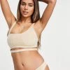 Wolf & Whistle Fuller Bust Exclusive Towelled Bikini Set In Sand