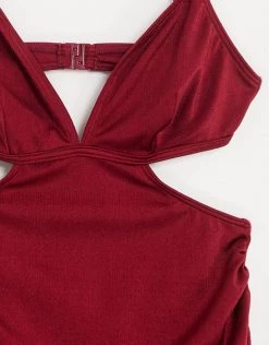 Wolf & Whistle Maternity Exclusive Cut Out Swimsuit In Plum For Women -Women's Wolf & Whistle Sales 2022 unnamed file 2