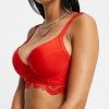 Wolf & Whistle Fuller Bust Exclusive Eco Lace Bikini Set In Red