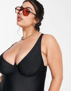 Wolf & Whistle Curve Exclusive Underwire Lace Swimsuit In Black For Women -Women's Wolf & Whistle Sales 2022 unnamed file 225