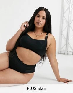 Wolf & Whistle Curve Buckle Crop Bikini Top In Black For Women -Women's Wolf & Whistle Sales 2022 unnamed file 257