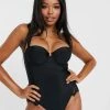 Wolf & Whistle Fuller Bust Exclusive Eco Underwired Lace Swimsuit In Black DD-G For Women
