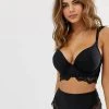 Wolf & Whistle Fuller Bust Exclusive Lace Underwired Bikini Top In Black For Women