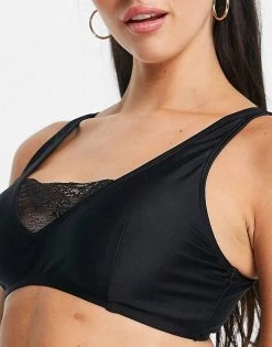 Wolf & Whistle Maternity Exclusive High Waist Bikini Bottom And Top In Black - B