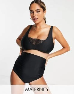 Wolf & Whistle Maternity Exclusive High Waist Bikini Bottom And Top In Black - B 7 Wolf & Whistle Maternity Exclusive High Waist Bikini Bottom And Top In Black - B -Women's Wolf & Whistle Sales 2022 unnamed file 377