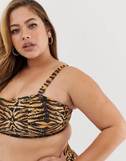 Wolf & Whistle Curve Exclusive Eco Bandeau Bikini Top In Tiger Print For Women -Women's Wolf & Whistle Sales 2022 unnamed file 405