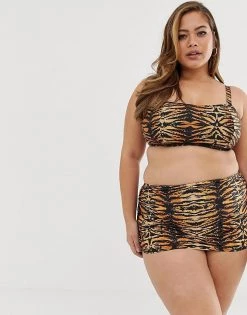 Wolf & Whistle Curve Exclusive Eco Bandeau Bikini Top In Tiger Print For Women -Women's Wolf & Whistle Sales 2022 unnamed file 406