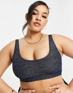 Wolf & Whistle Curve Exclusive Crop Bikini Top In Glitter Navy For Women Metallic Navy -Women's Wolf & Whistle Sales 2022 unnamed file 426