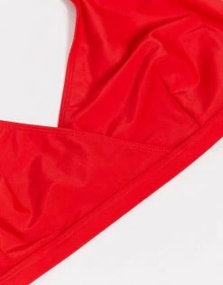 Wolf & Whistle Fuller Bust Exclusive Eco High Apex Triangle Bikini Top With Hardware In Red For Women -Women's Wolf & Whistle Sales 2022 unnamed file 431