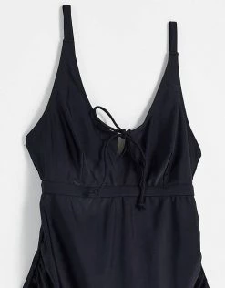 Wolf & Whistle Maternity Exclusive Swimsuit With Tie Detail In Black For Women -Women's Wolf & Whistle Sales 2022 unnamed file 435
