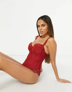Wolf & Whistle Exclusive Fuller Bust Underwired Swimsuit In Berry Red For Women -Women's Wolf & Whistle Sales 2022 unnamed file 441