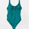 Wolf & Whistle Maternity Exclusive Swimsuit With Tie Detail In Green For Women