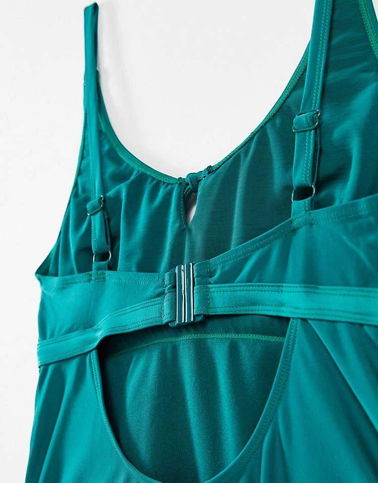 Wolf & Whistle Maternity Exclusive Swimsuit With Tie Detail In Green For Women 3 Wolf & Whistle Maternity Exclusive Swimsuit With Tie Detail In Green For Women - Image 3