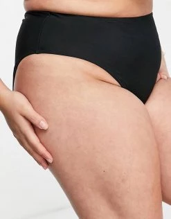 Wolf & Whistle Curve Exclusive High Waist Bikini Bottom In Black For Women -Women's Wolf & Whistle Sales 2022 unnamed file 480