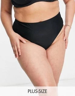 Wolf & Whistle Curve Exclusive High Waist Bikini Bottom In Black For Women -Women's Wolf & Whistle Sales 2022 unnamed file 482