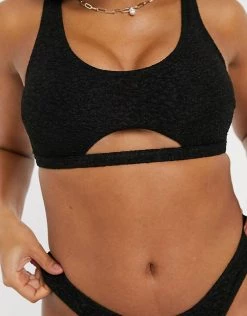 Wolf & Whistle Fuller Bust Exclusive Cut Out Crop Bikini Top In Animal Texture D-F For Women Black -Women's Wolf & Whistle Sales 2022 unnamed file 485