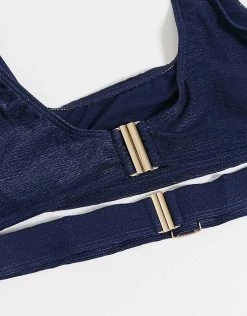 Wolf & Whistle Fuller Bust Exclusive Eco Cut Out Crop Buckle Bikini Top In Electric Blue For Women -Women's Wolf & Whistle Sales 2022 unnamed file 535