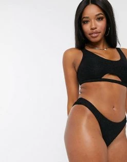 Wolf & Whistle Exclusive High Waist Bikini Bottom In Animal Texture For Women Black -Women's Wolf & Whistle Sales 2022 unnamed file 614