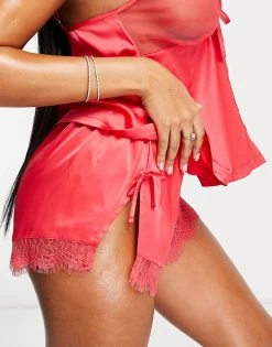 Wolf & Whistle Fuller Bust Satin Cami Top And Short Set In Red For Women 7 Wolf & Whistle Fuller Bust Satin Cami Top And Short Set In Red For Women -Women's Wolf & Whistle Sales 2022 unnamed file 732