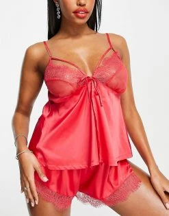 Wolf & Whistle Fuller Bust Satin Cami Top And Short Set In Red For Women 9 Wolf & Whistle Fuller Bust Satin Cami Top And Short Set In Red For Women -Women's Wolf & Whistle Sales 2022 unnamed file 734
