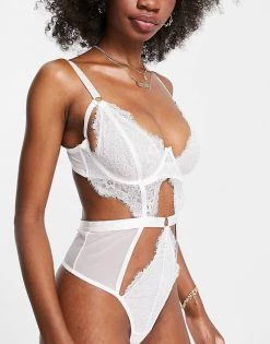 Wolf & Whistle Fuller Bust Lace And Mesh Strappy Body In White For Women 8 Wolf & Whistle Fuller Bust Lace And Mesh Strappy Body In White For Women -Women's Wolf & Whistle Sales 2022 unnamed file 781