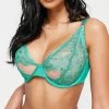 Wolf & Whistle Fuller Bust Lace Cut Out Bra In Emerald Green For Women