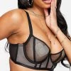Wolf & Whistle Fuller Bust Mesh Longline Balconette Bra With Satin Binding In Black For Women