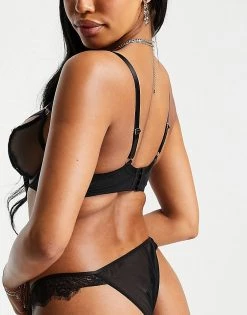 Wolf & Whistle High Leg Lace Brief In Black For Women -Women's Wolf & Whistle Sales 2022 unnamed file 863