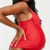 Wolf & Whistle Maternity Exclusive Underwire Swimsuit With Lace Trim In Red For Women