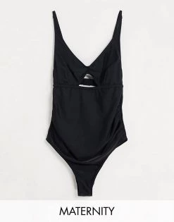 Wolf & Whistle Maternity Exclusive Cut Out Swimsuit In Black For Women -Women's Wolf & Whistle Sales 2022 unnamed file 9