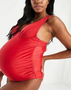 Wolf & Whistle Maternity Exclusive Underwire Swimsuit With Lace Trim In Red For Women 8 Wolf & Whistle Maternity Exclusive Underwire Swimsuit With Lace Trim In Red For Women -Women's Wolf & Whistle Sales 2022 unnamed file 90