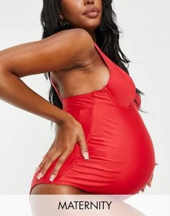 Wolf & Whistle Maternity Exclusive Underwire Swimsuit With Lace Trim In Red For Women 9 Wolf & Whistle Maternity Exclusive Underwire Swimsuit With Lace Trim In Red For Women -Women's Wolf & Whistle Sales 2022 unnamed file 91